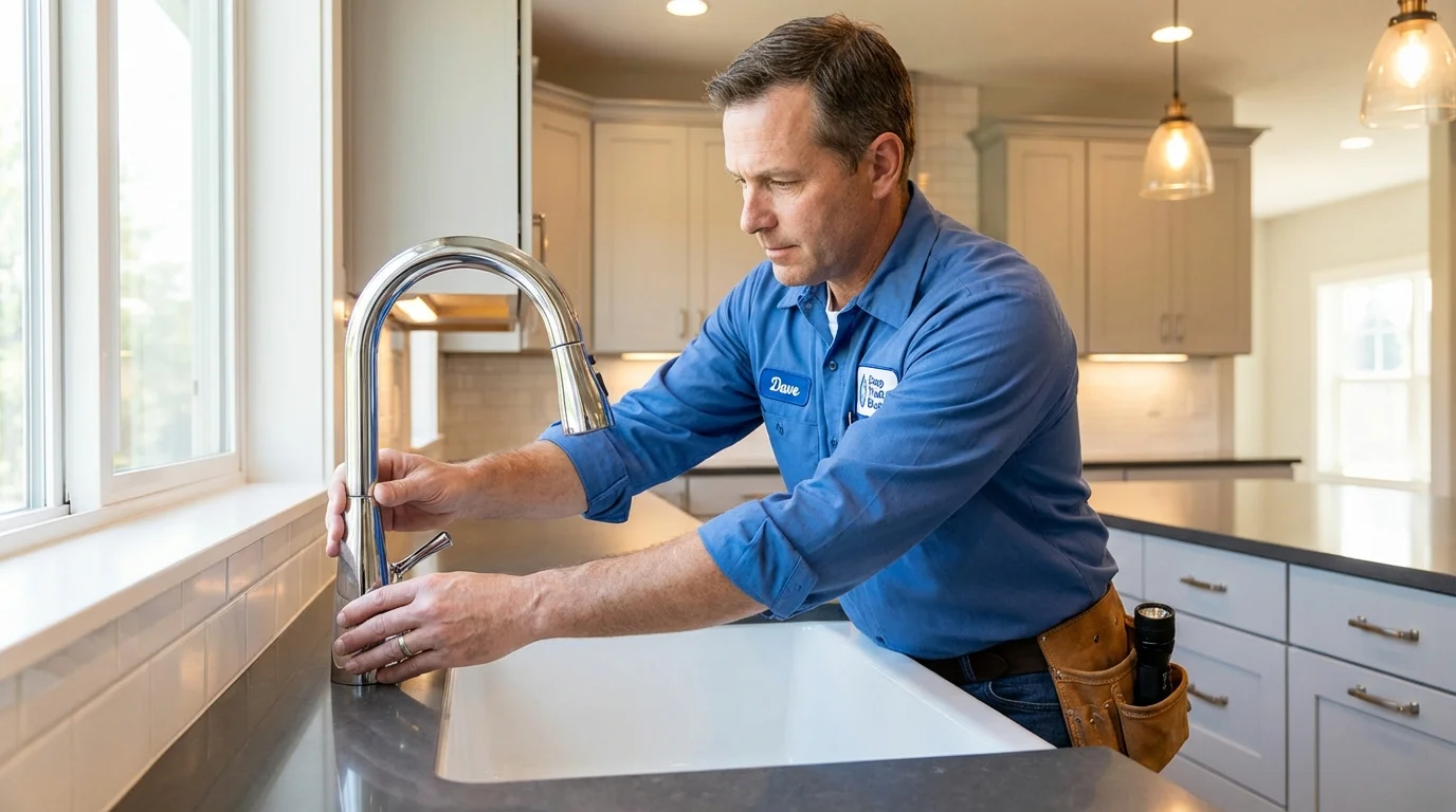 Kitchen faucet installation by Johns Plumbing LLC in Velva